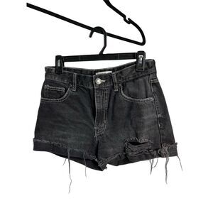 Zara Women's Black Distressed Denim Cutoff Shorts Size 4 Casual
